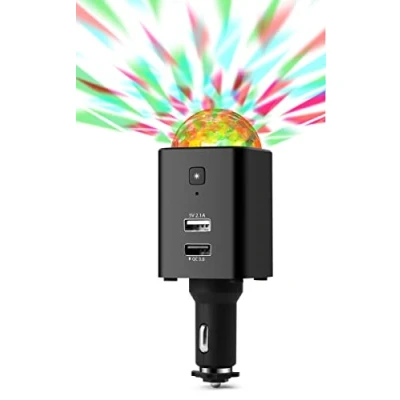 Abbildung von Technaxx Mini Discokugel für&#039;s Auto, kleiner Disco Ball mit Led, Party Licht, USB, Licht für unterwegs im Ladefunktion Ihr Handy, TX 159, 20 x 9 cm