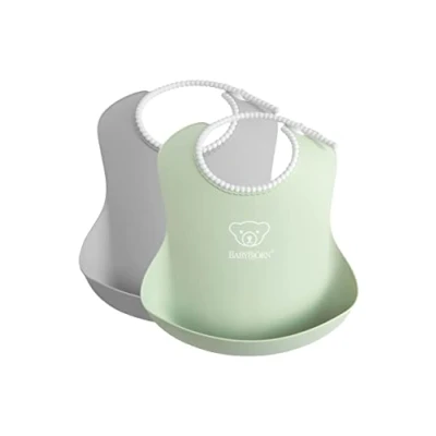 Abbildung von BabyBjörn Lätzchen, 2er Pack, Grau/Blassgrün