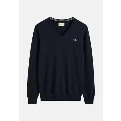 Abbildung von GANT Classic V NECK Strickpullover, Herren, Größe: Small, Evening blue