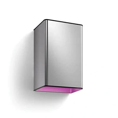 Abbildung von Philips Hue White &amp; Color Ambiance Resonate Outdoor Wandleuchte (1.180 lm), dimmbare Wandlampe für das Lichtsystem mit 16 Mio. Farben, smarte Lichtsteuerung über Sprache oder App, silber