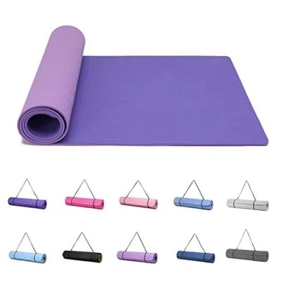 Abbildung von Good Nite Yogamatten Für Frauen Rutschfeste Strukturierte Oberflächen Gymnastikmatte Yoga Matte Dicke 6 mm 10 Mit Tragegurt Tpe Übungsmatte Pilates Gymnastik (183X61cm)