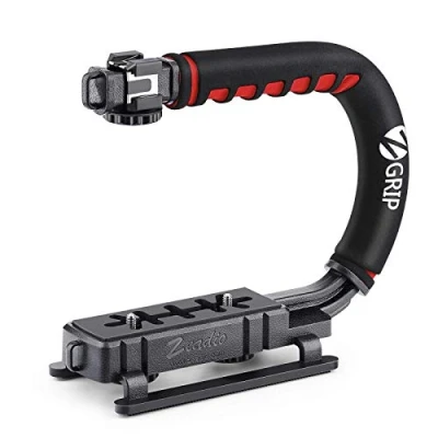 Abbildung von Zeadio Video Action Stabilisierungsgriff Handgriff Stabilisator mit Cold Shoe Montage für DSLR Kamera Camcorder