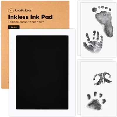 Abbildung von Handabdruck und Fußabdruck Baby Abdruckset 1 pc Tintenloses Stempelkissen Fussabdruck Set, Hand Geschenk Pfotenabdruck Set Hund (Jumbo)