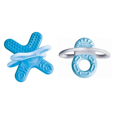Abbildung von MAM Bite &amp; Relax Set, extra leichte blaue Beißringe für Babys, schmerzlindernde Baby Zahnungshilfe Vorder und Backenzähne, ab 2+Monaten