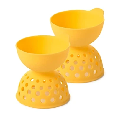 Abbildung von OXO Good Grips Eier Pochierer 2 teiliges Set aus BPA freiem Silikon, gelb perfekt pochierte für Avocadotoast und mehr