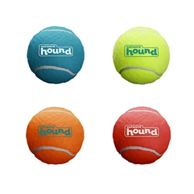 Abbildung von Outward Hound Squeaker Ballz Hundespielzeug zum Apportieren Größe S 4er Pack