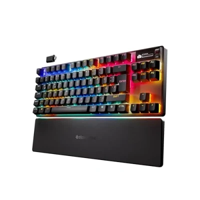 Abbildung von SteelSeries Apex Pro TKL Wireless Gen 3 HyperMagnetic Gaming Tastatur OmniPoint 3.0 Switches Anpassbares Ansprechverhalten Sofort einsetzbare Presets Rapid Tap/SOCD OLED DE QWERTZ Layout