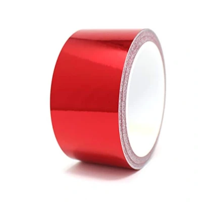 Abbildung von 8,5 Meter Glanz Zierstreifen Auto Motorrad Boot Modellbau Silber Chrom Finest Folia Dekorstreifen Seitenstreifen Klebestreifen (Chrom Rot, 50mm Breite)
