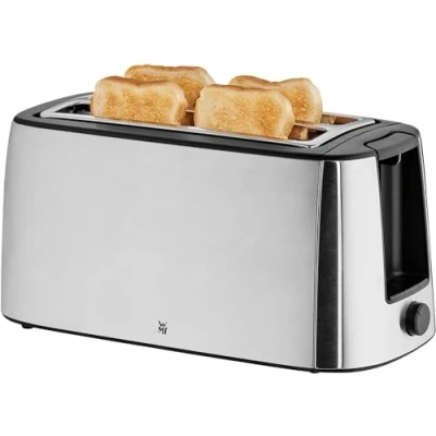 Abbildung von WMF Bueno Pro Toaster Langschlitz 4 Scheiben mit Brötchenaufsatz, XXL Toast, Aufknusper Funktion, 6 Bräunungsstufen, 1550W, edelstahl matt
