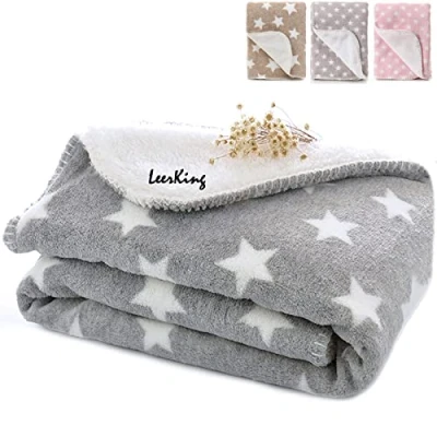 Abbildung von LeerKing Hundedecke flauschig Katzendecke waschbar Doppelte Fleecedecke Kuscheldecke für Sofa Hundebett und Auto Grau 100 * 150cm