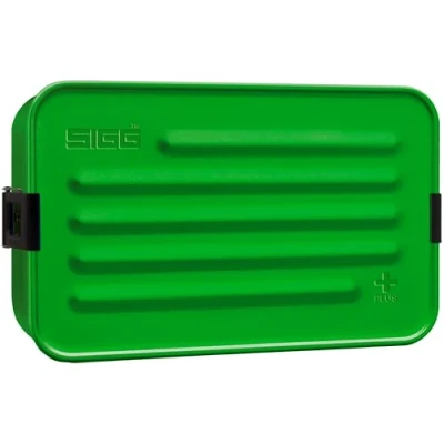 Abbildung von SIGG Metal Box Plus L Lunchbox (1.2 L), moderne Brotdose mit praktischem Einsatz für unterwegs, federleichte Wander Brotbox aus Aluminium Trennwand