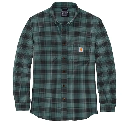 Abbildung von Carhartt Herren Langarmhemd Flannel L,S Plaid Shirt, Farbe:sea Pine, Größe:XL