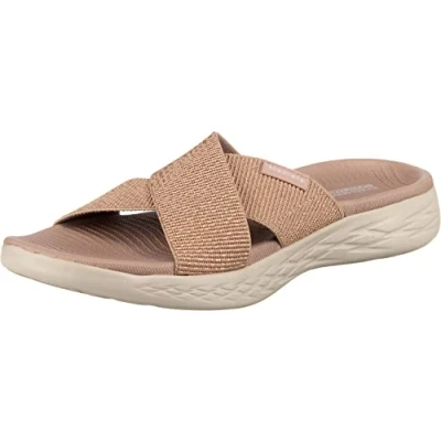 Abbildung von Skechers Damen On the go 600 Glistening Sandalen, Rose Gold Textile, 38 EU