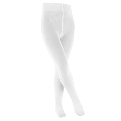 Abbildung von FALKE Unisex Kinder Strumpfhose Family K TI nachhaltige Baumwolle dick einfarbig 1 Stück, Weiß (White 2000) neu umweltfreundlich, 110 116