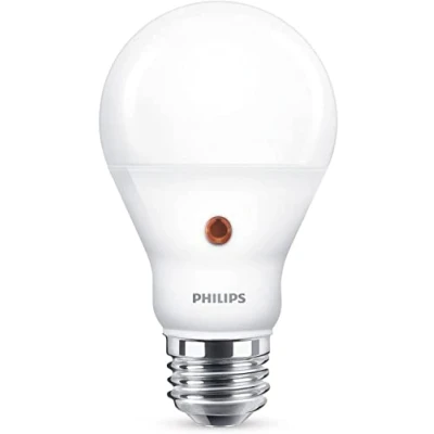 Abbildung von Philips LED E27 Lampe mit Tageslichtsensor, 60W, Tropfenform, matt, warmweiß, Lichtsensor