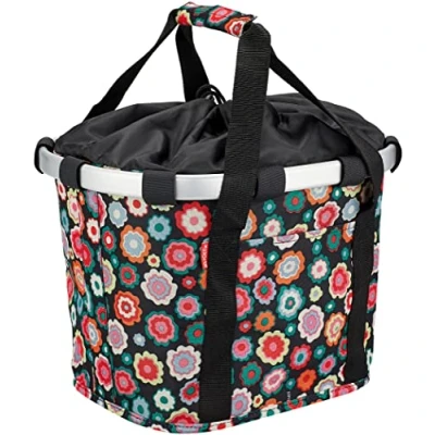 Abbildung von KLICKfix Unisex Erwachsene Happy Flowers Fahrradkorb, Bunt, 15 Liter