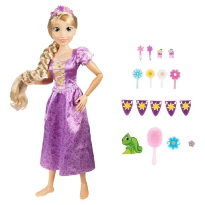 Abbildung von Disney Princess Playdate Rapunzel Riesenpuppe 80 cm Zubehör, beweglich
