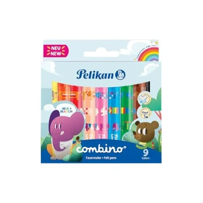 Abbildung von Pelikan 566603 814553 Fasermaler Combino super 411, 9 Stifte in Faltschachtel