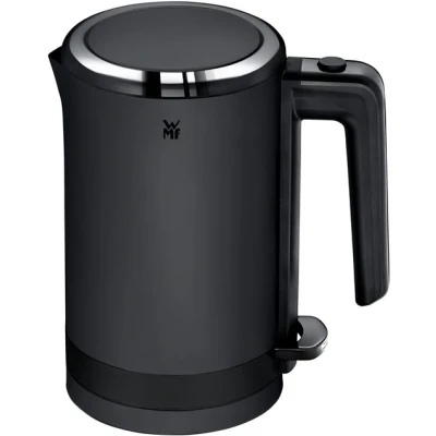 Abbildung von WMF Küchenminis Mini Reise Wasserkocher Edelstahl 0,8l, elektrischer mit Kalkfilter, 1800 W, kleiner Teekocher, edelstahl, schwarz