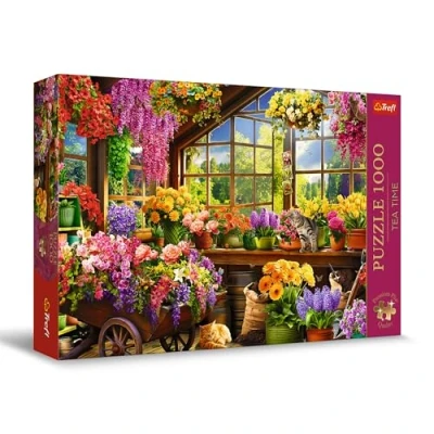 Abbildung von Trefl 10840 Puzzle Tea Time: Vorbereitungen auf den Frühling 1000 Elemente, Serie Gemalter Nostalgischer Bilder, Ideale Anpassung der Teile, für Erwachsene und Kinder ab 12 Jahren, Mehrfarbig