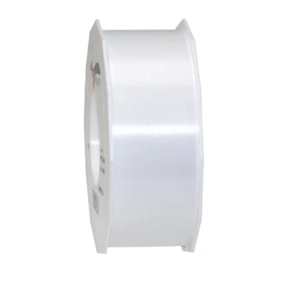 Abbildung von C.E. PATTBERG Geschenkband Weiss, 91 Meter Ringelband 40 mm zum Basteln, Dekorieren &amp; Verpacken von Geschenken zu jedem Anlass