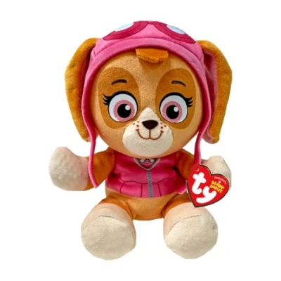 Abbildung von TY Skye Paw Patrol Weiches Plüschtier für Kinder, Kuschelteddy, Sammlerstück Stofftier, Beanie Babies Serie, Regular