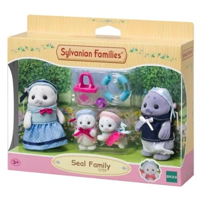 Abbildung von Sylvanian Families 5759 Robben Familie, Tierfigur, detailreiches Spielzeug für Kinder ab 3 Jahren