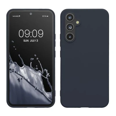 Abbildung von kwmobile Hülle kompatibel mit Samsung Galaxy A54 5G TPU Silikon Handyhülle Schutzhülle stoßabsorbierend flexibel Case in Dunkelblau