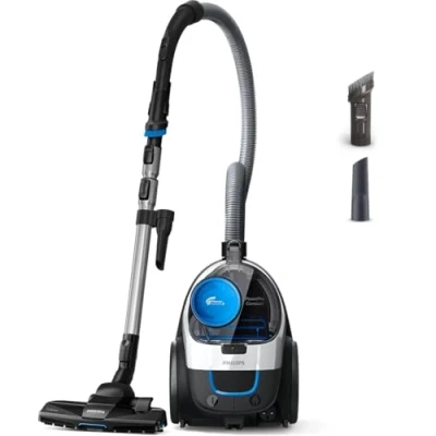 Abbildung von PHILIPS PowerPro Compact Beutelloser Staubsauger, 900 W PowerCyclone 5, Allergy H13 Filter, 76dB, TriActive Nozzle, 6m Kabel, Star White, (FC9332/09)