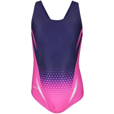 Abbildung von Aquarti Mädchen Badeanzug Chlorresistenter Sport mit Muscleback, Farbe: EP2274a3 Rosa, Größe: 140
