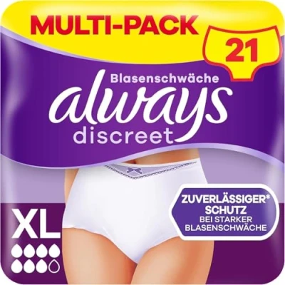 Abbildung von Always Discreet Inkontinenz XL 21 Höschen Plus Für Frauen (3X7 Stück), Verhindert Auslaufen Und Gerüche, Angenehm Kaum Spürbar
