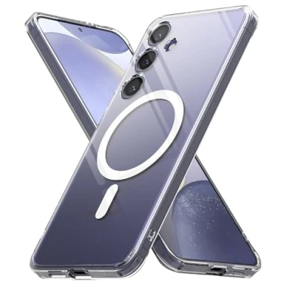 Abbildung von Ringke Fusion Magnetic Kompatibel mit Samsung Galaxy S24 Hülle, Kratzfest Hart PC + Weich TPU Anti Gelb Transparente Handyhülle für Magnetisches Laden Clear