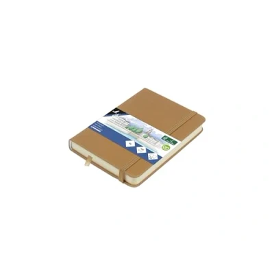Abbildung von Kangaro Art Skizzenbuch A6 Taupe PU Hardcover 80 Blatt 140 Gramm cremefarbenes Papier mit Gummiband und Band