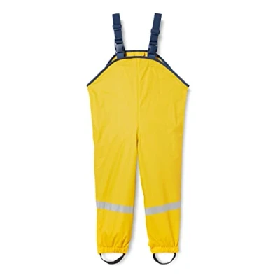 Abbildung von Playshoes Unisex Kinder Matschhose Regenlatzhose Textilfutter Wind Und Wasserdichte Regenhose Regenbekleidung, Gelb, 128 EU