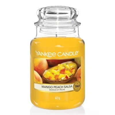 Abbildung von Yankee Candle Duftkerze im Glas (groß) Mango Peach Salsa Brenndauer bis zu 150 Stunden