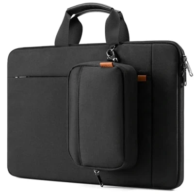 Abbildung von Inateck 15 15.6 Zoll Laptoptasche Hülle Tasche Notebook Sleeve Schutzhülle Case spritzwassergeschützte Schutztasche Aktentasche mit Zubehörtasche, Schwarz