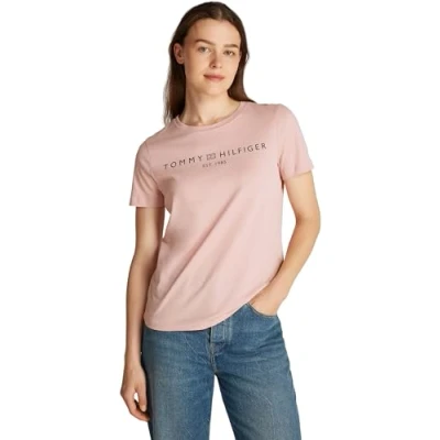 Abbildung von Tommy Hilfiger LOGO Tshirt print, Damen, Größe: XXS, Foggy pink