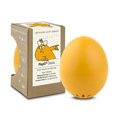Abbildung von PiepEi Classic Orange Singende Eieruhr zum Mitkochen Eierkocher für 3 Härtegrade Piep Ei mit Melodien Lustiges Kochei Musik Eggtimer Brainstream
