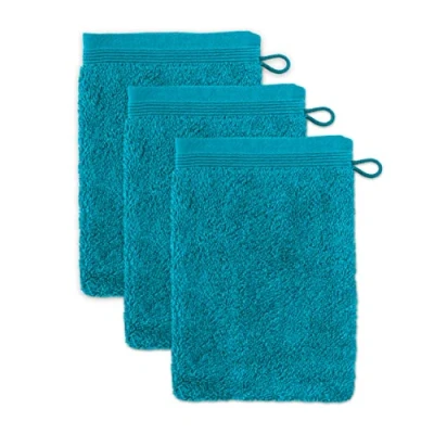 Abbildung von möve Superwuschel Waschhandschuh 15 x 20 cm aus 100% Baumwolle, lagoon 3er Set