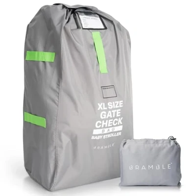 Abbildung von Bramble XL Gate Check Transporttasche für Kinderwagen 600D Polyester Flugreisen &amp; Aufbewahrung Robust Wasserdicht Groß 120x58x35cm