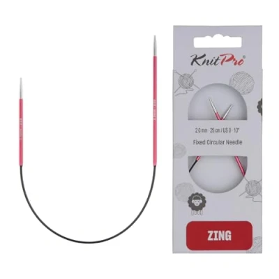 Abbildung von KnitPro K47050 Rundstricknadel, Metal, Rosa, 25cm / 2mm