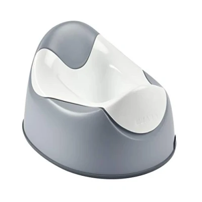 Abbildung von BÉABA Babytopf Ergonomisches Töpfchen für Kinder Rutschsicher Hygienisch Pflegeleicht WC Einsatz mit Handgriffen Made in France Grau