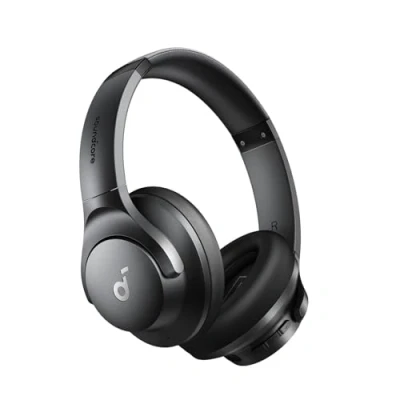 Abbildung von soundcore by Anker Q20i kabelloser Bluetooth Over Ear Kopfhörer mit Hybrid Active Noise Cancelling, 40h Spielzeit im ANC Modus, Hi Res Audio, tiefer Bass, Personalisierung per App(Schwarz)