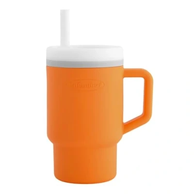 Abbildung von INFANTINO My 1st Tumbler Süßer Minibecher mit Auslaufsicherem Strohhalm und Kleinkindfreundlichem Griff, Fördert das Trinken, Leicht zu Reinigen, 255 ml, Creamsicle