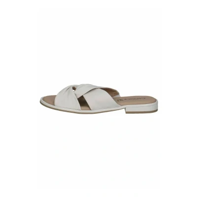 Abbildung von CAPRICE Damen Pantoletten aus Leder Bequem, Weiß (White Nappa), 39 EU