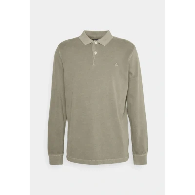 Abbildung von Marc O&#039;Polo LONG Sleeve Collar Embroidery Langarmshirt, Herren, Größe: Medium, Olive