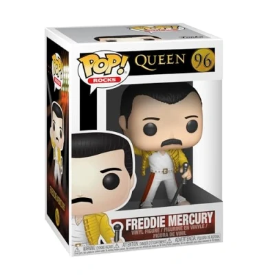 Abbildung von Funko Pop! Rocks: Queen Freddie Mercury Wembley 1986 Vinyl Sammelfigur Geschenkidee Offizielle Handelswaren Spielzeug Für Kinder und Erwachsene Music Fans Modellfigur Sammler