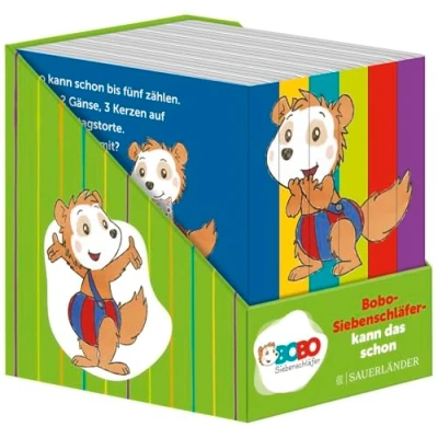 Abbildung von Bobo Siebenschläfer kann das schon (Würfel): Erstes Lernen: Farben, Zahlen, Jahreszeiten, Gegensätze, Draußen, Zuhause Box mit 6 Mini Büchern für Kinder ab 2 Jahren