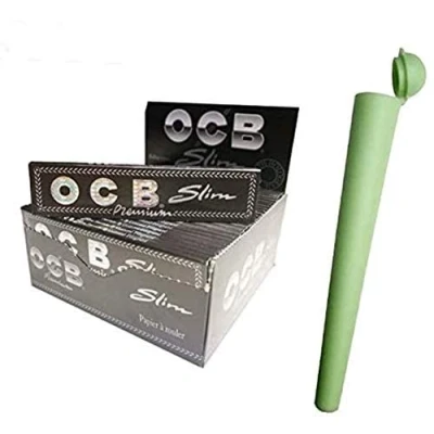 Abbildung von OCB 20 x 32 Premium Schwarz Slim Zigarettenpapier Long Papers Blättchen + 1 Transporthülle
