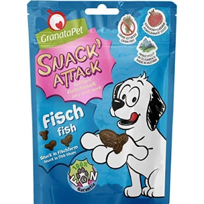 Abbildung von GranataPet Snack&#039; Attack Fisch, 100 g, Hundeleckerli ohne Getreide &amp; Zuckerzusätze, Leckerchen für Hunde, weicher Hundesnack